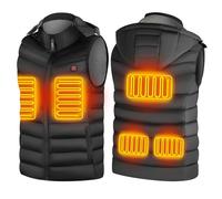 DEZEHUI Gilet Chauffant Hommes Femmes,Gilet Chauffant Electrique Matériau Super Chaud 3 Réglages de Température Veste Chauffante pour Sports Motorisés Voyage Extérieur Cyclisme Ski(SANS BATTERIE)- S