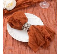 DeZerlor Lot de 100 serviettes de table lavables en étamine terre cuite pour l'automne, l'Action de grâce, 53,3 x 53,3 cm, orange brûlé pour mariage, fête prénatale, dîner, décoration de fête