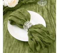 DeZerlor Lot de 20 serviettes de table en étamine, vert olive, 53,3 x 53,3 cm pour Thanksgiving, mariage, fête prénatale, fête de Noël