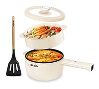 Dezin Cuisinière électrique, sauteuse antiadhésive de 2 L, mini casserole pour steak, œuf, riz frit, ramen, flocons d'avoine, soupe avec réglage de la puissance, essentiel pour dortoir universitaire