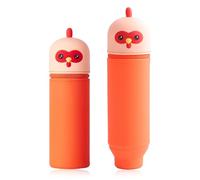 DEZP 1 Pièce Kawaii Étui École 2 En 1 En Silicone Souple, 18.5 * 6.5 Cm Porte-Stylos De Table, Thème Animaux Trousse Pour Legami Stylo Fermeture À Glissière, Crayons Crayons Stylos (poussin)