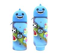 DEZP 1 Pièce Kawaii Étui École 2 en 1 en Silicone Souple, 18.5 * 6.5 Cm Porte-Stylos De Table, Thème Animaux Trousse pour Legami Stylo Fermeture À Glissière, Crayons Crayons Stylos(J)