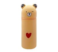 DEZP 1 Pièce Kawaii Étui École 2 en 1 en Silicone Souple, 18.5 * 6.5 Cm Porte-Stylos De Table, Thème Animaux Trousse pour Legami Stylo Fermeture À Glissière, Crayons Crayons Stylos(Ours,F)