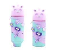 DEZP 1 Pièce Kawaii Étui École 2 en 1 en Silicone Souple, 18.5 * 6.5 Cm Porte-Stylos De Table, Thème Animaux Trousse pour Legami Stylo Fermeture À Glissière, Crayons Crayons Stylos(Licorne,H)