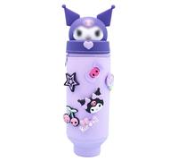 DEZP 1 Pièce Kawaii Étui École 2 en 1 en Silicone Souple, 18.5 * 6.5 Cm Porte-Stylos De Table, Thème Dessin Animé Trousse pour Legami Stylo Fermeture À Glissière, Crayons Crayons Stylos(Violet,A)