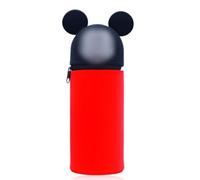 DEZP Kawaii Étui École 2 en 1 en Silicone Souple, 18.5 * 6.5 Cm Porte-Stylos De Table, MickeMicke Animale Trousse pour Legami Stylo Fermeture À Glissière, Trousse pour Crayons Stylos(C)