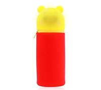 DEZP Kawaii Étui École 2 En 1 En Silicone Souple, 18.5 * 6.5 Cm Porte-Stylos De Table, Ours Trousse Pour Legami Stylo Fermeture À Glissière, Trousse Pour Crayons Stylos(B)