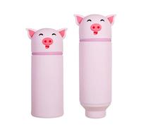 DEZP Kawaii Étui École 2 En 1 En Silicone Souple, 18.5 * 6.5 Cm Porte-Stylos De Table, Série Animale Trousse Pour Legami Stylo Fermeture À Glissière, Trousse Pour Crayons Stylos(cochon,I)