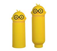 DEZP Kawaii Étui École 2 En 1 En Silicone Souple, 18.5 * 6.5 Cm Porte-Stylos De Table, Série Animale Trousse Pour Legami Stylo Fermeture À Glissière, Trousse Pour Crayons Stylos(Canard,F)