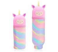 DEZP Kawaii Étui École 2 en 1 en Silicone Souple, 18.5 CM Porte-Stylos De Table, Trousse pour Legami Stylo Fermeture À Glissière, Trousse pour Crayons Stylos(I)