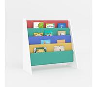 DEZYN Bibliothèque de rangement pour enfants à 4 niveaux en tissu avec accès facile aux livres pour enfants, parfaite pour le rangement de chambre d'enfants (multicolore-2)