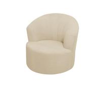 DEZYPZAM Housse de Chaise Tonneau Pivotante, Housse De Fauteuil Club Rond Nature