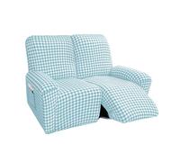 DEZYPZAM Housse de Fauteuils Relax Inclinable Electrique 1/2/3/4 Places, Housse de Fauteuil Inclinable Extensible, Couverture De Fauteuil Relax avec Poche (Bleu,2 Places)