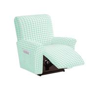 DEZYPZAM Housse de Fauteuils Relax Inclinable Electrique 1/2/3/4 Places, Housse de Fauteuil Inclinable Extensible, Couverture De Fauteuil Relax avec Poche (Vert,1 Place)
