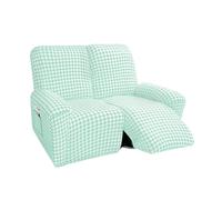 DEZYPZAM Housse de Fauteuils Relax Inclinable Electrique 1/2/3/4 Places, Housse de Fauteuil Inclinable Extensible, Couverture De Fauteuil Relax avec Poche (Vert,2 Places)