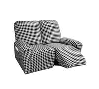 DEZYPZAM Housse de Fauteuils Relax Inclinable Electrique 1/2/3/4 Places, Housse de Fauteuil Inclinable Extensible, Couverture De Fauteuil Relax avec Poche (Noir,2 Places)