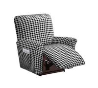 DEZYPZAM Housse de Fauteuils Relax Inclinable Electrique 1/2/3/4 Places, Housse de Fauteuil Inclinable Extensible, Couverture De Fauteuil Relax avec Poche (Noir,1 Place)