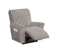 DEZYPZAM Housse de Fauteuils Relax Inclinable Electrique 1/2/3/4 Places, Housse de Fauteuil Inclinable Extensible, Couverture De Fauteuil Relax avec Poche (Café,1 Place)