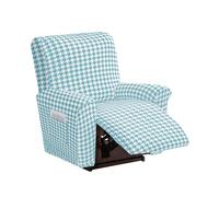 DEZYPZAM Housse de Fauteuils Relax Inclinable Electrique 1/2/3/4 Places, Housse de Fauteuil Inclinable Extensible, Couverture De Fauteuil Relax avec Poche (Bleu,1 Place)