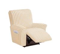 DEZYPZAM Housse de Fauteuils Relax Inclinable Electrique 1/2/3/4 Places, Housse de Fauteuil Inclinable Extensible, Couverture De Fauteuil Relax avec Poche (Kaki,1 Place)