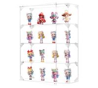 Dezzer Vitrine en Acrylique à 4 Couches, Amovible Boîte de Rangement Transparente pour Objets de Collection, Support de Présentation pour Jouets, Display Case pour Figurines Miniatures, Collectibles