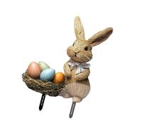 Dezzhou Piquet de jardin en plein air, lapins et œufs, panneau pour Pâques et événement saisonnier, décoration élégante de fête de printemps, décoration de cour