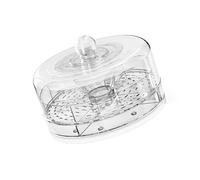 Dezzhou Plateau de buffet rotatif réfrigéré avec 4 compartiments transparents incassables pour hors-d'œuvre, salades, camping, voyage, nourriture avec couvercle