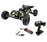 DF Models Crusher Race Buggy V2 - 1:10 RTR 2WD (Longueur x Largeur x Hauteur 415 x 265 x 135 mm, Poids 1600 g, Max. 40 km/h, à partir de 14 Ans, Voiture de véhicule, Camion Jouet) 3140