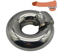DFADSVCNM Anneau pénien en acier inoxydable massif SM, boules de civière rondes, boules de civière, boules de testicules, jouets sexuels for hommes et couples(L)