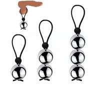 DFADSVCNM Anneau pénien SM avec poids en acier inoxydable, pendentif scrotum, agrandissement du pénis for hommes, for couples(2 Kugel)