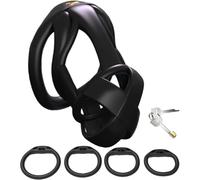 DFADSVCNM Cage de chasteté SM 3D en résine, cage pénienne, ensemble de bondage for hommes avec 4 anneaux péniens, cage de chasteté respirante, jouets sexuels SM for hommes et couples(M-rundring)