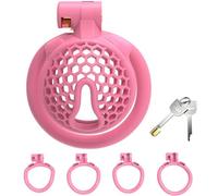 DFADSVCNM Cage de chasteté SM plate avec 4 anneaux péniens, ensemble de bondage, cage de chasteté respirante SM, jouets sexuels for hommes et couples(Bogenring)
