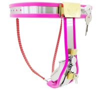 DFADSVCNM Ceinture de chasteté en acier inoxydable, cage à pénis, cage de chasteté SM, dispositif de chasteté, jouet sexuel for hommes et couples(Pink,110cm-120cm)