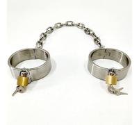 DFADSVCNM Collier verrouillable BDSM en acier avec menottes et menottes for chevilles et poignets - Ensemble de bondage robuste for hommes, femmes et couples(Fußfesseln,Männer)