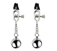 DFADSVCNM Ensemble de pinces à tétons SM, 1 paire de pinces à tétons en acier inoxydable avec boules de poids, pince à clitoris, lèvres, seins, jouets sexuels SM for femmes et couples(A)