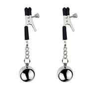 DFADSVCNM Ensemble de pinces à tétons SM, 1 paire de pinces à tétons en acier inoxydable avec boules de poids, pince à clitoris, lèvres, seins, jouets sexuels SM for femmes et couples(C)