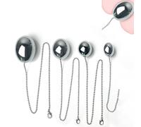 DFADSVCNM Gode anal BDSM en métal en forme d'œuf, chaîne anale extra longue de 50 cm, masseur de prostate, anus, vagin, masturbation, jouets sexuels for hommes et femmes(S)