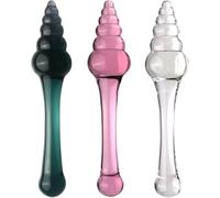 DFADSVCNM Gode anal double en verre cristal SM, perles anales portables, gode en verre lisse, masseur de prostate, jouets sexuels for masturbation, for hommes et femmes(3pc)