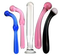 DFADSVCNM Gode double en verre cristal SM, gode en verre incurvé, dilatateur anal en verre, jouet anal, point G, masturbation vaginale et anale for femmes et hommes(C)