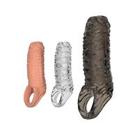 DFADSVCNM Manchon de pénis SM, extenseur de pénis, manchon de pénis avec anneaux de testicules, menottes de pénis en TPE, chasteté, bondage, jouets sexuels SM for hommes(3 Stück set)