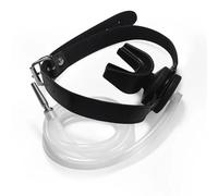 DFADSVCNM Masque en cuir SM avec plug pénien, dilatateur, entonnoir for pisser, sexe oral, bondage, bâillon buccal, jouets sexuels érotiques BDSM for femmes, hommes et couples(Schwarz)