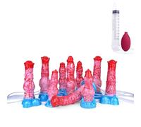 DFADSVCNM SM 10 Styles Gode Animal Gonflable Gode Anal avec Fonction Éjaculation de Sperme Gode Géant Gros Pénis de Cheval Godes de Chien Point G Prostate Sex Toy for Femmes(D)