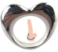 DFADSVCNM SM 4 tailles en acier inoxydable anneau de pénis en forme de cœur anneau de gland ensemble d'anneaux de testicules pénis gland bijoux intimes anneau de coq jouets sexuels for hommes couples