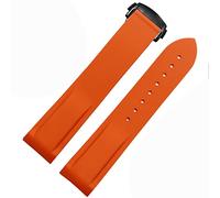 DFAMIN Bandes de montre en silicone en caoutchouc à extrémité incurvée pour Omega Seamaster 300 Speedmaster STRAP 20mm 22mm Brand Watchband(Orange-black,22mm)
