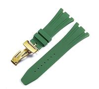 DFAMIN Bracelet de montre en caoutchouc et silicone pour hommes, accessoires 27mm 28mm, pour AP Royal Oak Offshore 15400/15202/15703(Green Gold,28mm)