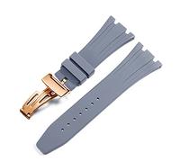 DFAMIN Bracelet de montre en caoutchouc et silicone pour hommes, accessoires 27mm 28mm, pour AP Royal Oak Offshore 15400/15202/15703(Grey Rose Gold,27mm)