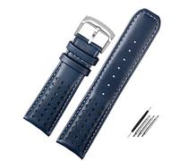 DFAMIN Bracelet de montre en cuir véritable, pour citoyen Blue Angel génération AT8020-54L/JY8078 deuxième génération, cuir de vache Air Eagle, 22 23mm(Blue-silver,23mm)