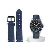 DFAMIN Bracelet de montre étanche en Nylon 22mm, pour Mido M026.629/430 Ocean Star M042.430, Bracelet de remplacement, accessoires pour hommes(Blue black buckle)