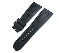 DFAMIN Bracelets DE montre en caoutchouc 22mm 23mm 24mm, pour CALIBRE DE CARTIER TANK SOLO SANTOS DE, bracelet DE montre en Silicone étanche(Black Without Buckle,23mm)