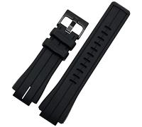 DFAMIN Pour TimeX Watcht2N720 T2N721 TW2T76300 Bandle de surveillance en caoutchouc 24 * 16 mm Suise de sport en silicone imperméable avec vis(Black white black)